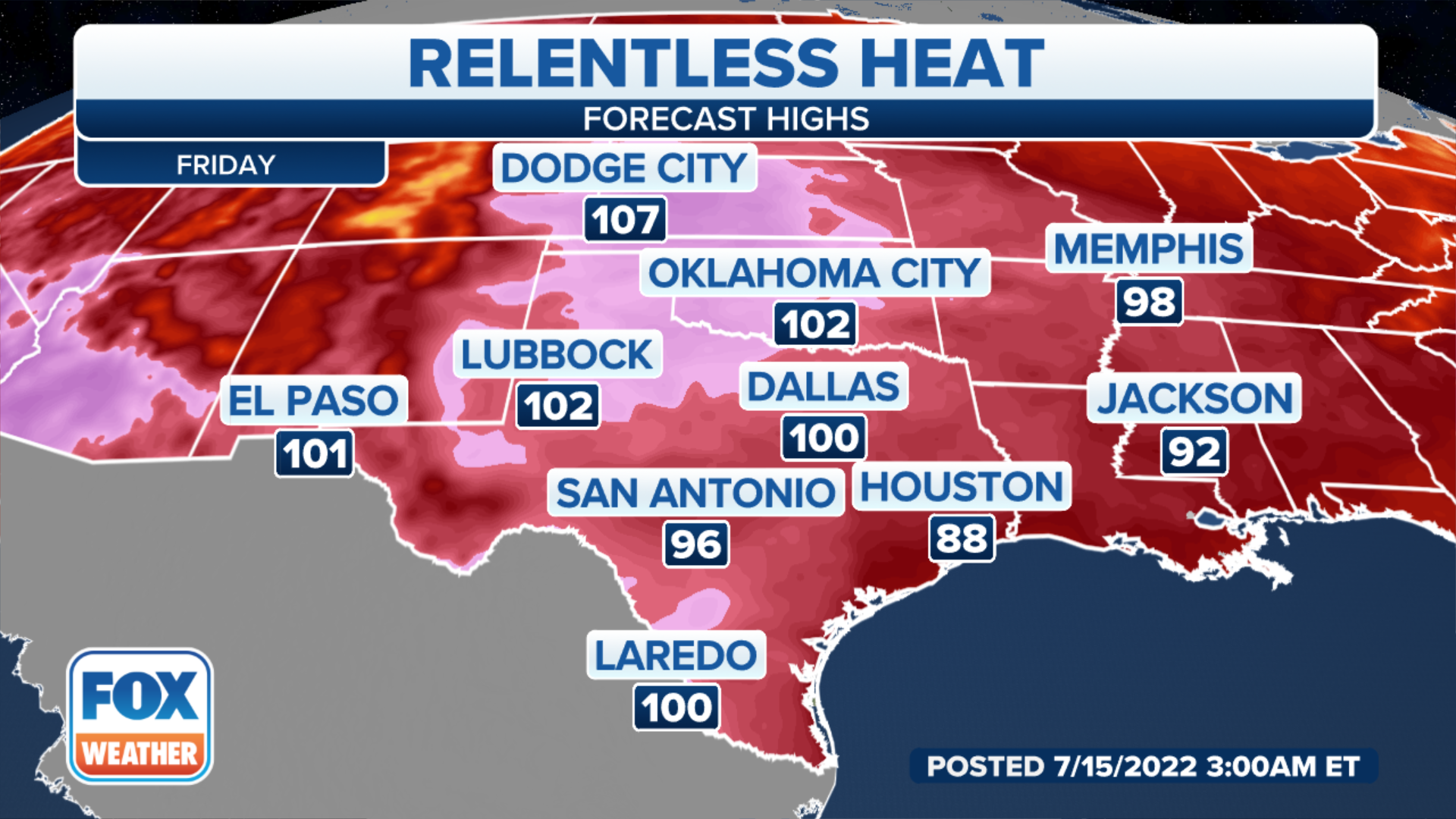 Potentially deadly heat wave continues to bake the South, West Fox